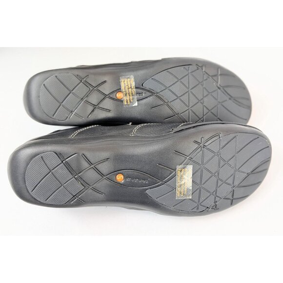 Black Clarks Un.loop Leather Slip On Loafers Womens 8N | Comfort Round Toe Shoes - Picture 6 of 6